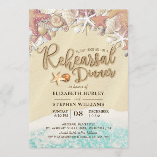 Hochzeit Probe Abendessen Sommerstrand Starfish Einladung