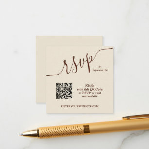 Hochzeit QR Code Beige Begleitkarte