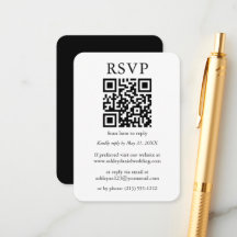 Hochzeit QR Minimalistisch Einfaches Schwarz-weiße