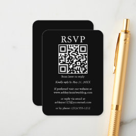 Hochzeit QR Minimalistisch Simple Black UAWG Begleitkarte