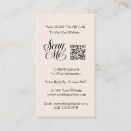Hochzeit QR Minimalistische einfache schwarze trop Begleitkarte