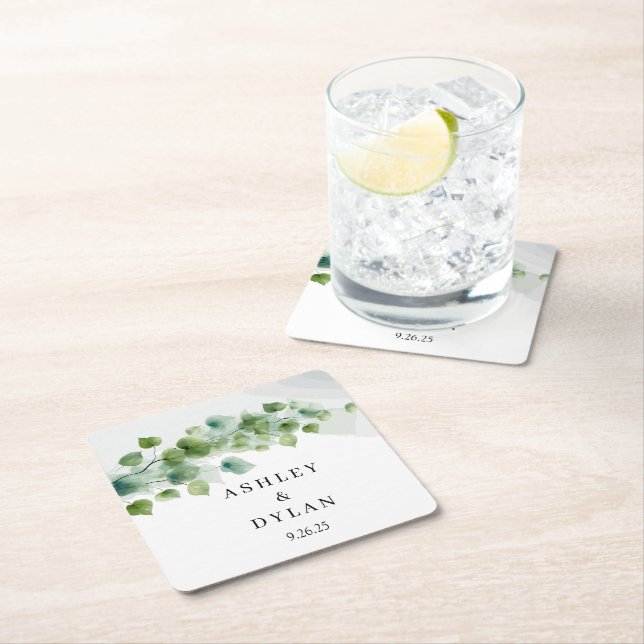 Hochzeit Rechteckiger Pappuntersetzer (Vor Ort)