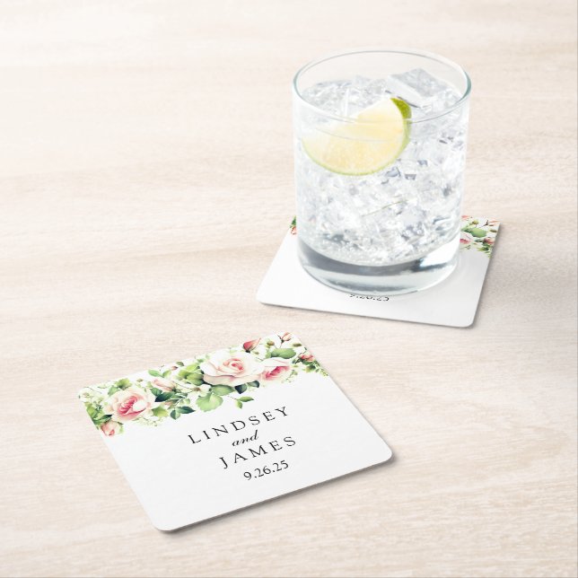 Hochzeit Rechteckiger Pappuntersetzer (Vor Ort)