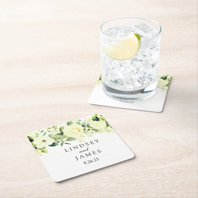 Hochzeit Rechteckiger Pappuntersetzer (Vor Ort)