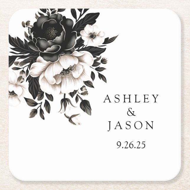 Hochzeit Rechteckiger Pappuntersetzer (Vorderseite)