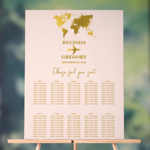 Hochzeit Reisepass Roségold Sitzordnung Acrylschild