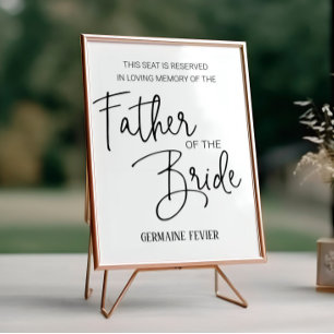 Hochzeit - Reservierter Platz für den Vater der Br Poster