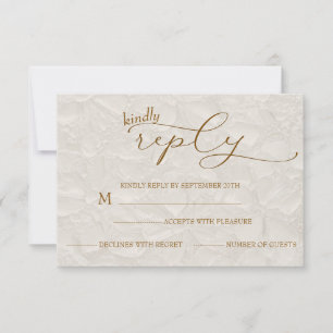 Hochzeit Retro Einfach Beige RSVP Karte