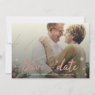 Hochzeit Rett: Elegant 4 Foto Rosa Confetti Save The Date