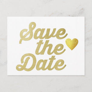 Hochzeit rett-the-date mit Imitate goldenes Herz s Ankündigungspostkarte