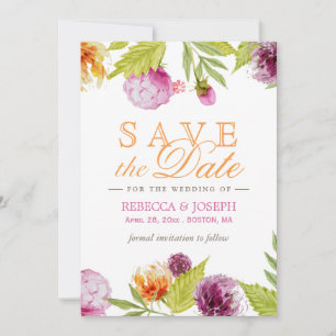 Hochzeit retten das Datum Moderne Frühlingsflora Save The Date