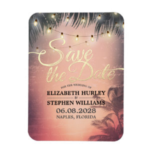 Hochzeit retten das Datum Sommer Beach Palm Tree L Magnet