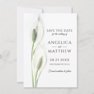 Hochzeit retten das Datum White Peace Calla Lily Save The Date