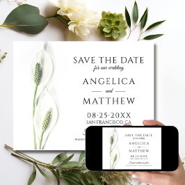 Hochzeit retten das Datum White Peace Calla Lily Save The Date