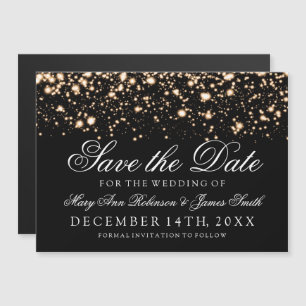 Hochzeit retten Gold Midnight Glam Magneteinladung