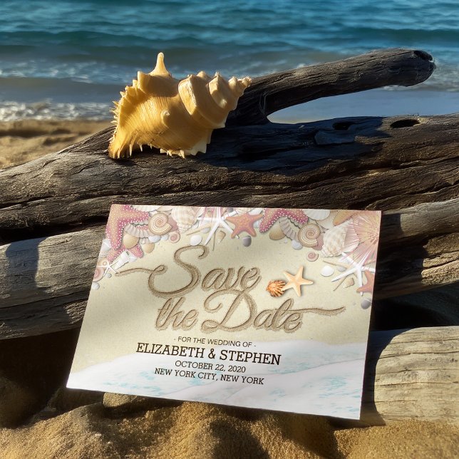 Hochzeit retten Sommersommer Sandstrand Starfish Save The Date (Von Creator hochgeladen)