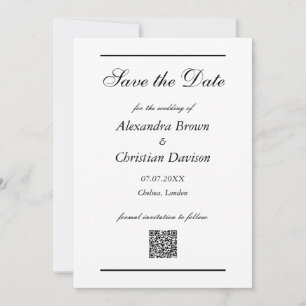 Hochzeit Rettet das Datum Einfacher QR-Code & Foto Einladung