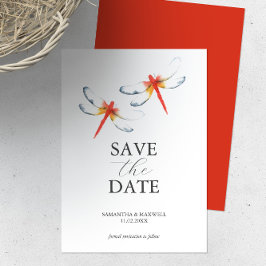 Hochzeit rettet das Datum Roter Dragonfly Save The Date