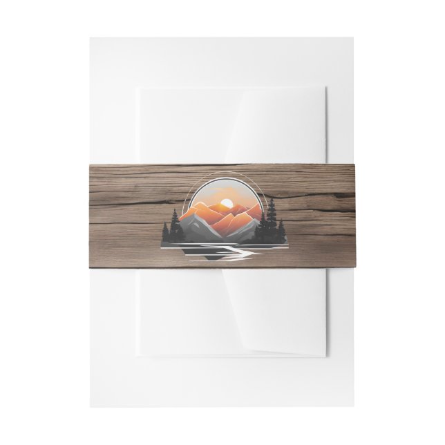 Hochzeit Rocky Mountain Forest Walland Sunset Einladungsbanderole (Vorderseite Beispiel)