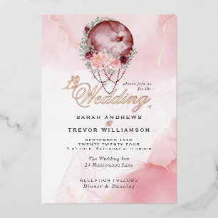 HOCHZEIT Romantik Pink Moon Mandela Folieneinladung
