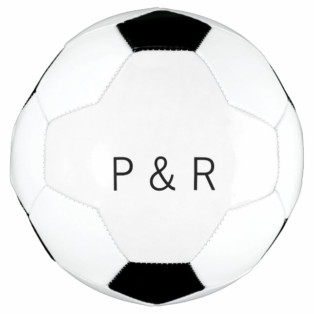 Hochzeit romantischer Partner fügt Anfangsbuchstab Fußball (Vorderseite)
