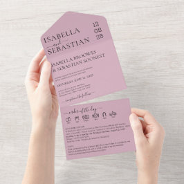 Hochzeit Rosa All-in-One-Einladung Save-the-Date All In One Einladung