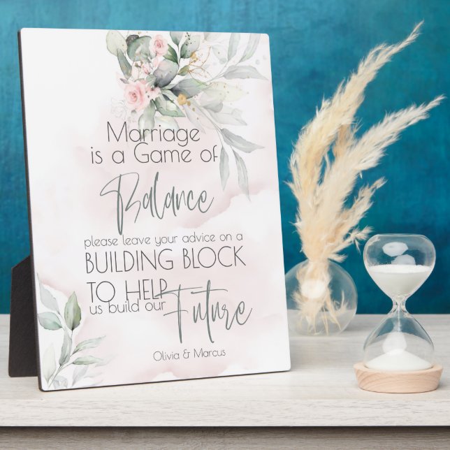 Hochzeit | Rosa und blassgrüne Folien Fotoplatte (Seite)