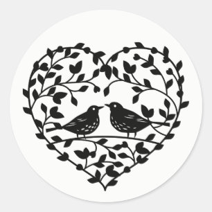 Hochzeit Rosa und braun Cartoon Braut Bräutigam Runder Aufkleber