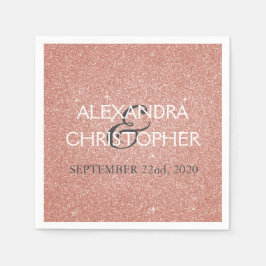 Hochzeit Rose Gold Rosa Rosa Glitzer Napkins Serviette