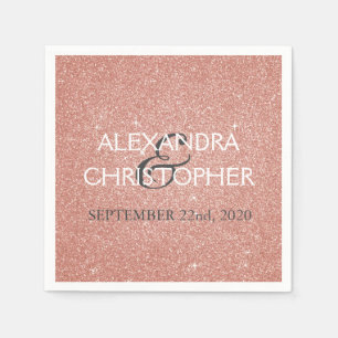Hochzeit Rose Gold Rosa Rosa Glitzer Napkins Serviette