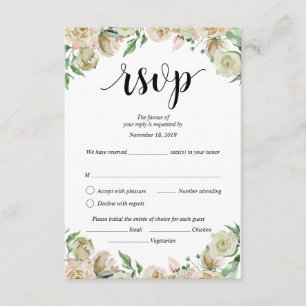 Hochzeit RSVP, Abendblumen Begleitkarte