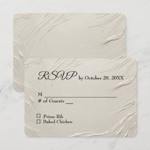 Hochzeit RSVP Abstrakte Elfenbeintextur Karte