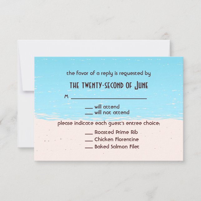 Hochzeit RSVP - Beach Style Karte (Vorderseite)