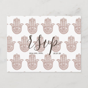 Hochzeit Rsvp Card Rose Gold Indische Hochzeit Einladungspostkarte