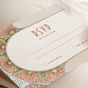 Hochzeit RSVP Einfügen Vintager Jugendstil von Muc Einladung
