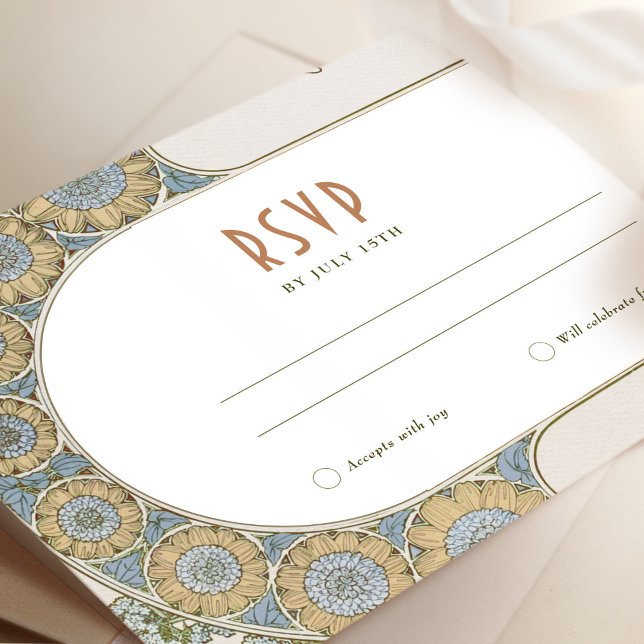 Hochzeit RSVP Einfügen Vintager Jugendstil von Muc Einladung (Von Creator hochgeladen)