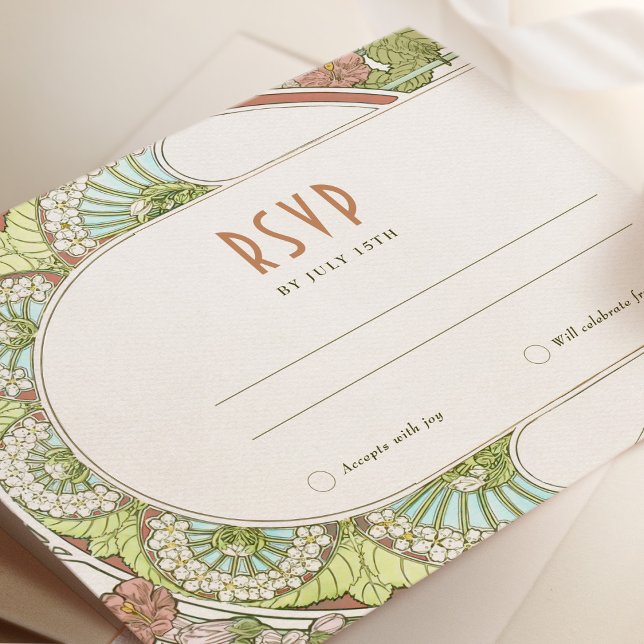 Hochzeit RSVP Einfügen Vintager Jugendstil von Muc Einladung (Von Creator hochgeladen)