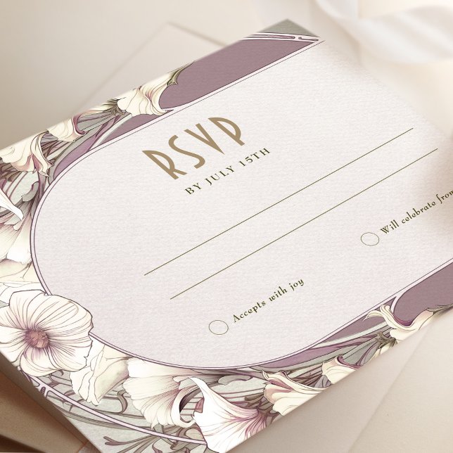 Hochzeit RSVP Einfügen Vintager Jugendstil von Muc Einladung (Von Creator hochgeladen)