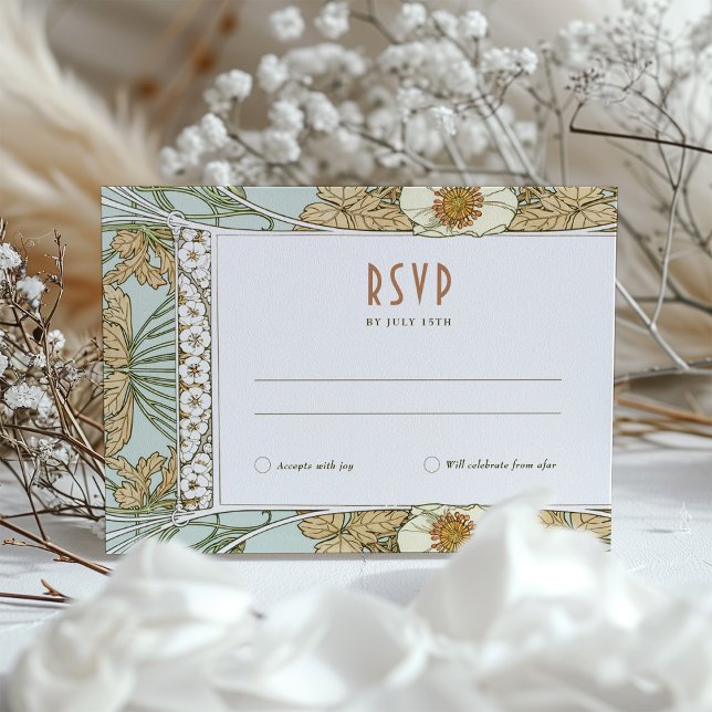 Hochzeit RSVP Einfügen Vintager Jugendstil von Muc Einladung (Von Creator hochgeladen)