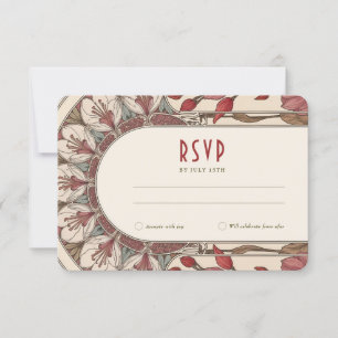 Hochzeit RSVP Einlage Vintage Art Nouveau von Much Einladung