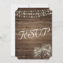 Hochzeit RSVP Elegant Rustic Mason Jar Lights