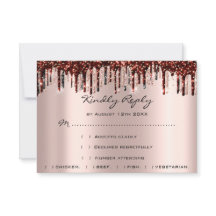 Hochzeit RSVP Gold Tropfen Burgundy Bridal Rose