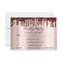 Hochzeit RSVP Gold Tropfen Burgundy Bridal Rose