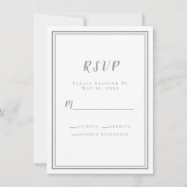 Hochzeit RSVP Grau Weiß Einfache Moderne Minimalis