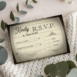 Hochzeit-RSVP im Stil alter Tickets RSVP Karte