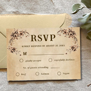Hochzeit-RSVP im viktorianischen Blumenstil RSVP Karte