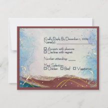 Hochzeit-RSVP-Karte in Navy Silber Gold