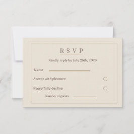 Hochzeit-RSVP-Karte mit vergoldetem Rahmen | Passe RSVP Karte