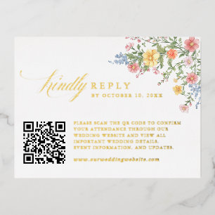 Hochzeit-RSVP-Karte mit zarten Pastellfarben und O Folie Einladungspostkarte