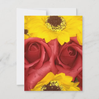 Hochzeit RSVP-Karten rote Rosen Sonnenblume Foto RSVP Karte
